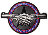 Wholesale JUMBO UNITED BROTHERHOOD GUN SHAKE  EMBROIDERED PATCH 11 INCH (Sold by the piece)